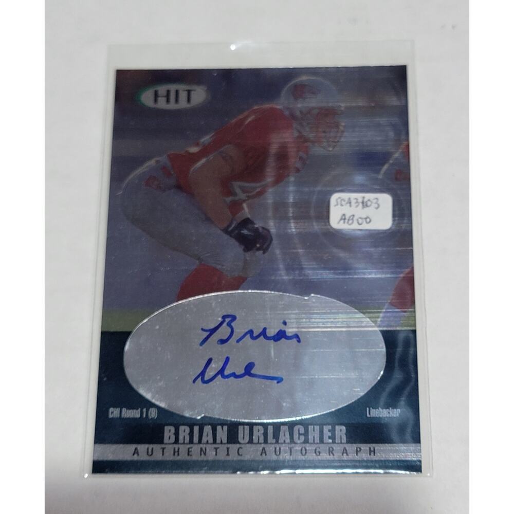2000 SAGE HIT Brian Urlacher Autograph Rookie RC #A44 Chicago Bears HOF 18 NM